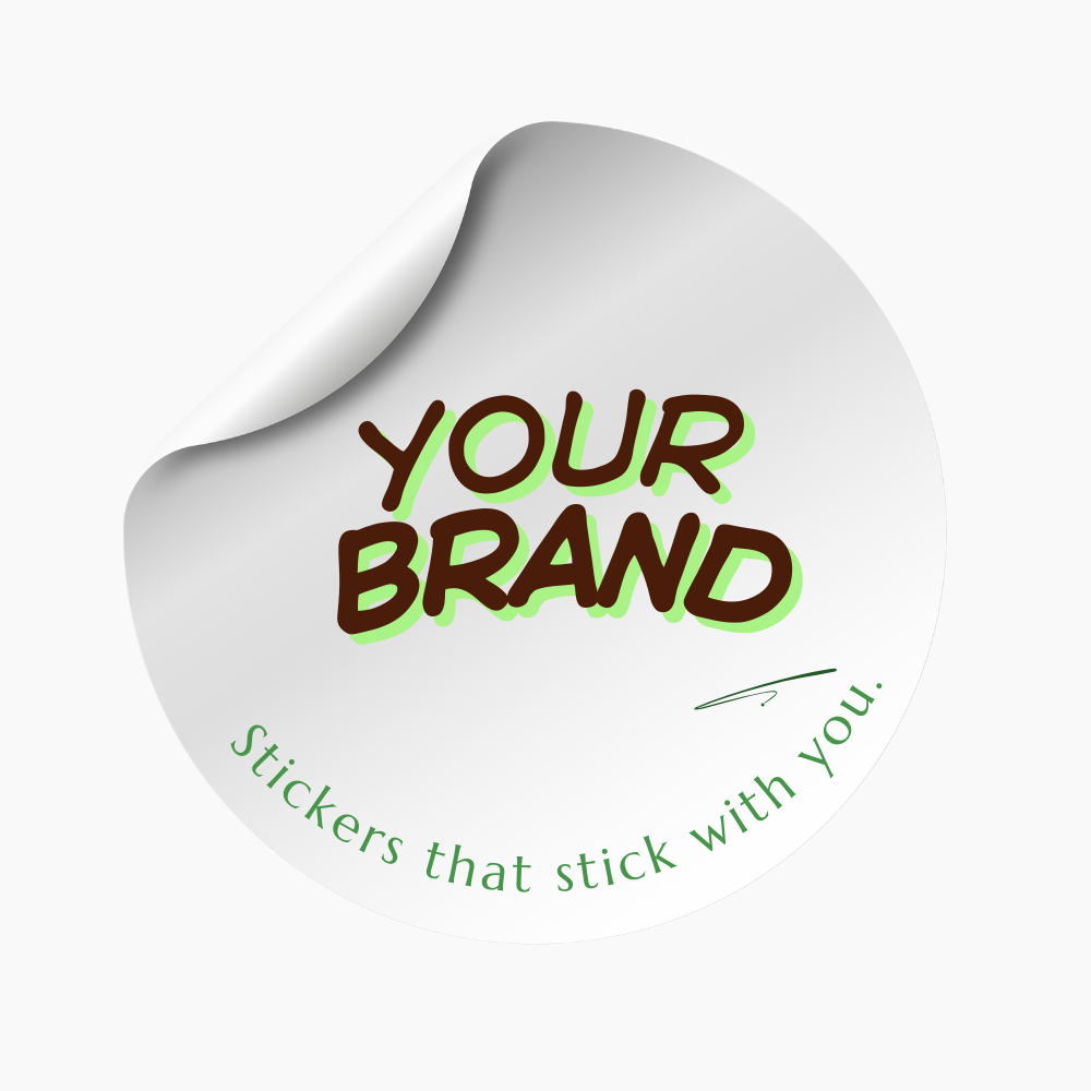 Green Modern Delicate Sticker Print Business Logo 1